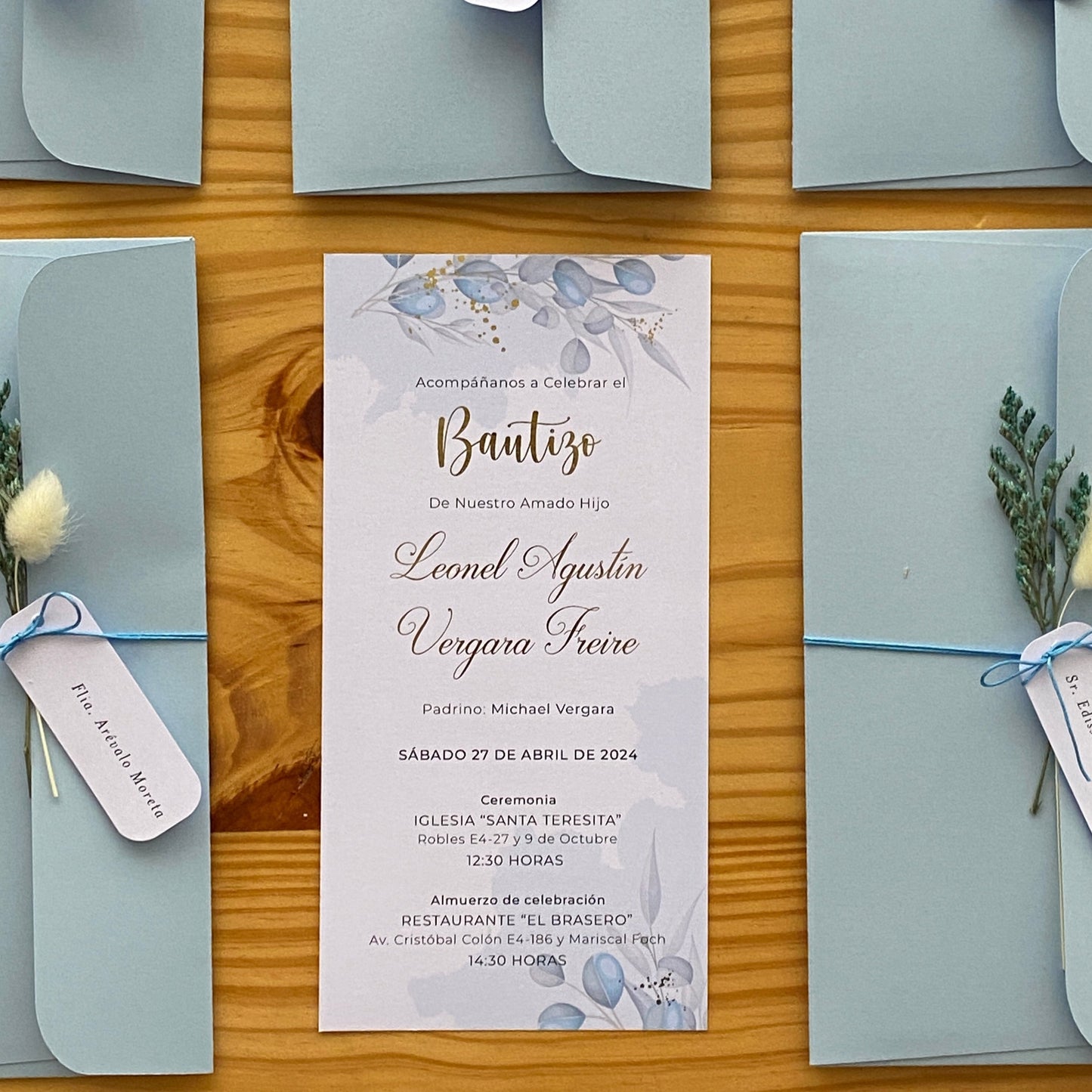Invitaciones de Bautizo Capella