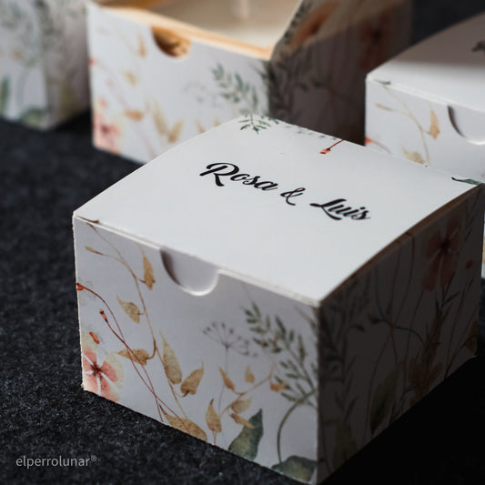 Recuerdo Vela en Caja de Madera