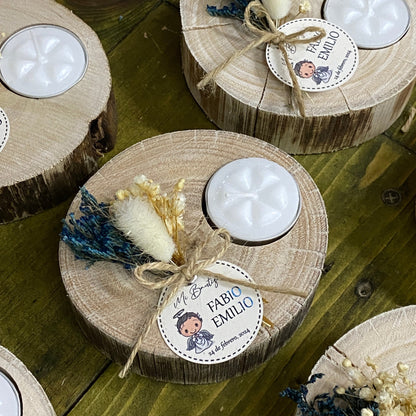 VELA EN TRONCO DE MADERA