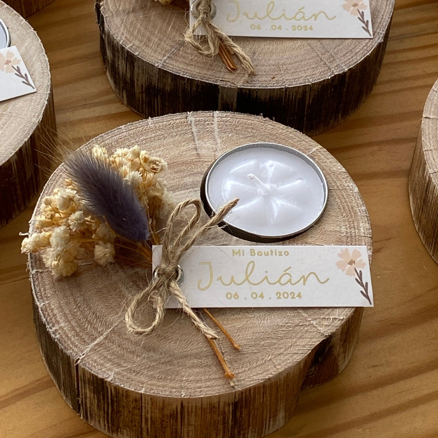 VELA EN TRONCO DE MADERA