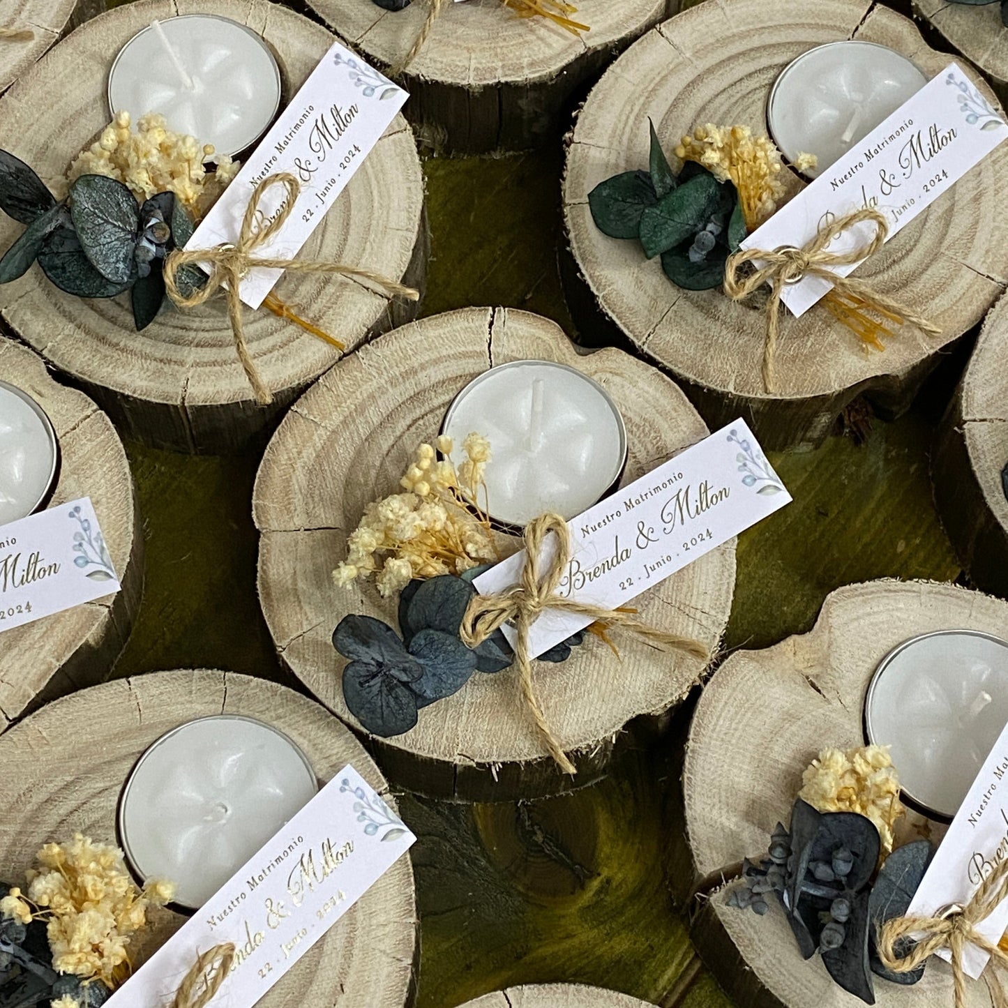 VELA EN TRONCO DE MADERA
