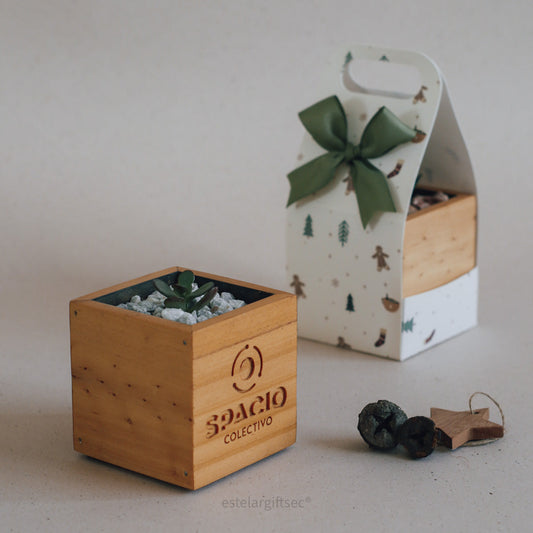 Maceta de Madera Tallada