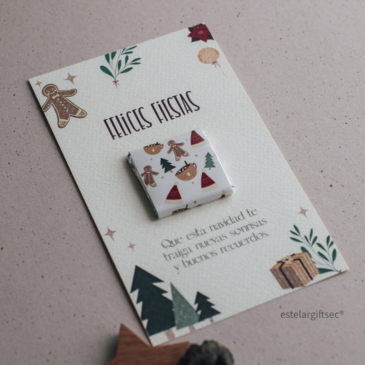 Tarjeta de agradecimiento con chocolate